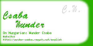 csaba wunder business card